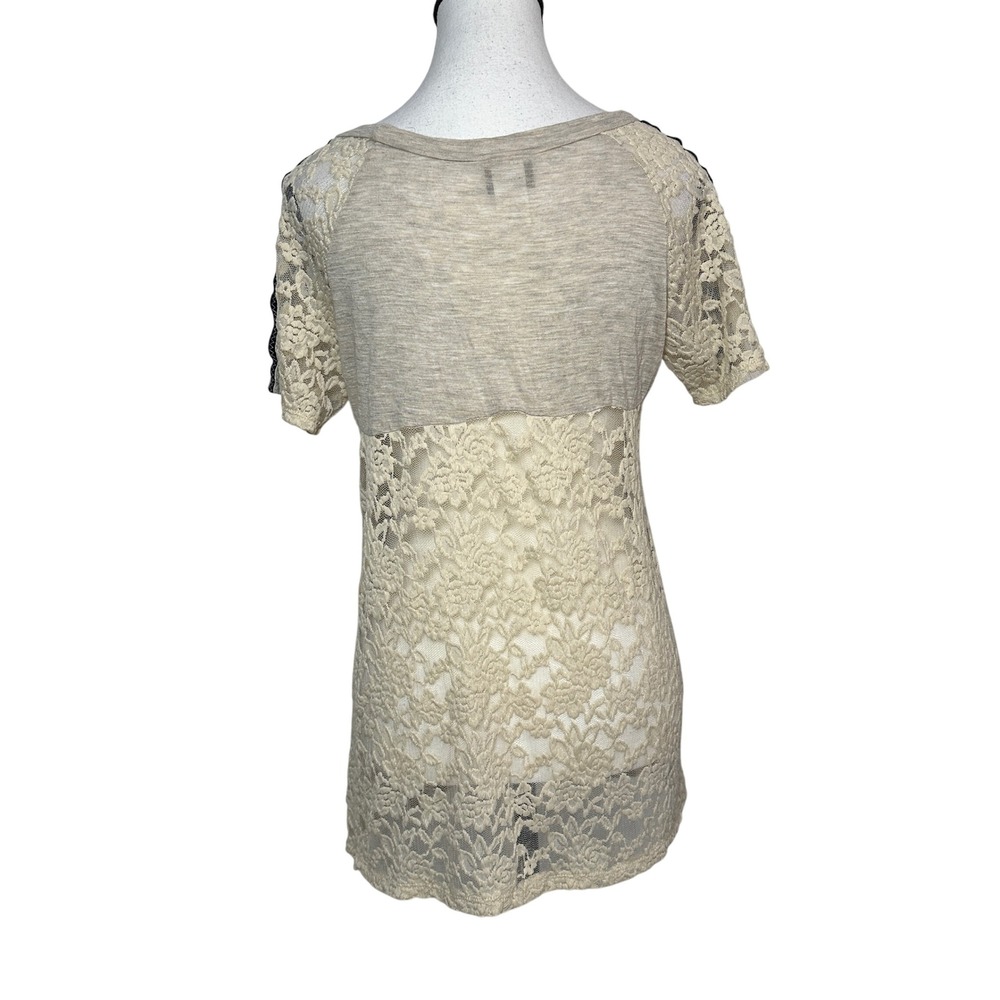 VTG Y2K Daytrip Graphic Tee Lace Women L Western Steer Skull Rhinestone Festival - Picture 2 of 10